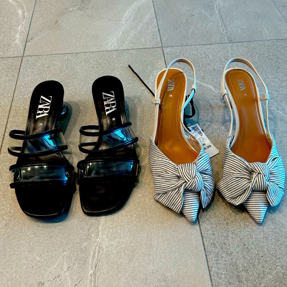 Zara shoes - Kitten Heels and Open toe Mule Sandals